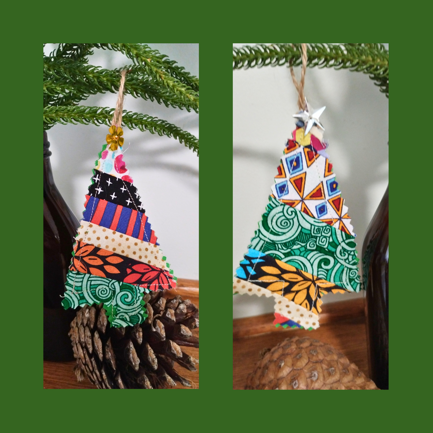 Scrappy Christmas Tree Ornaments