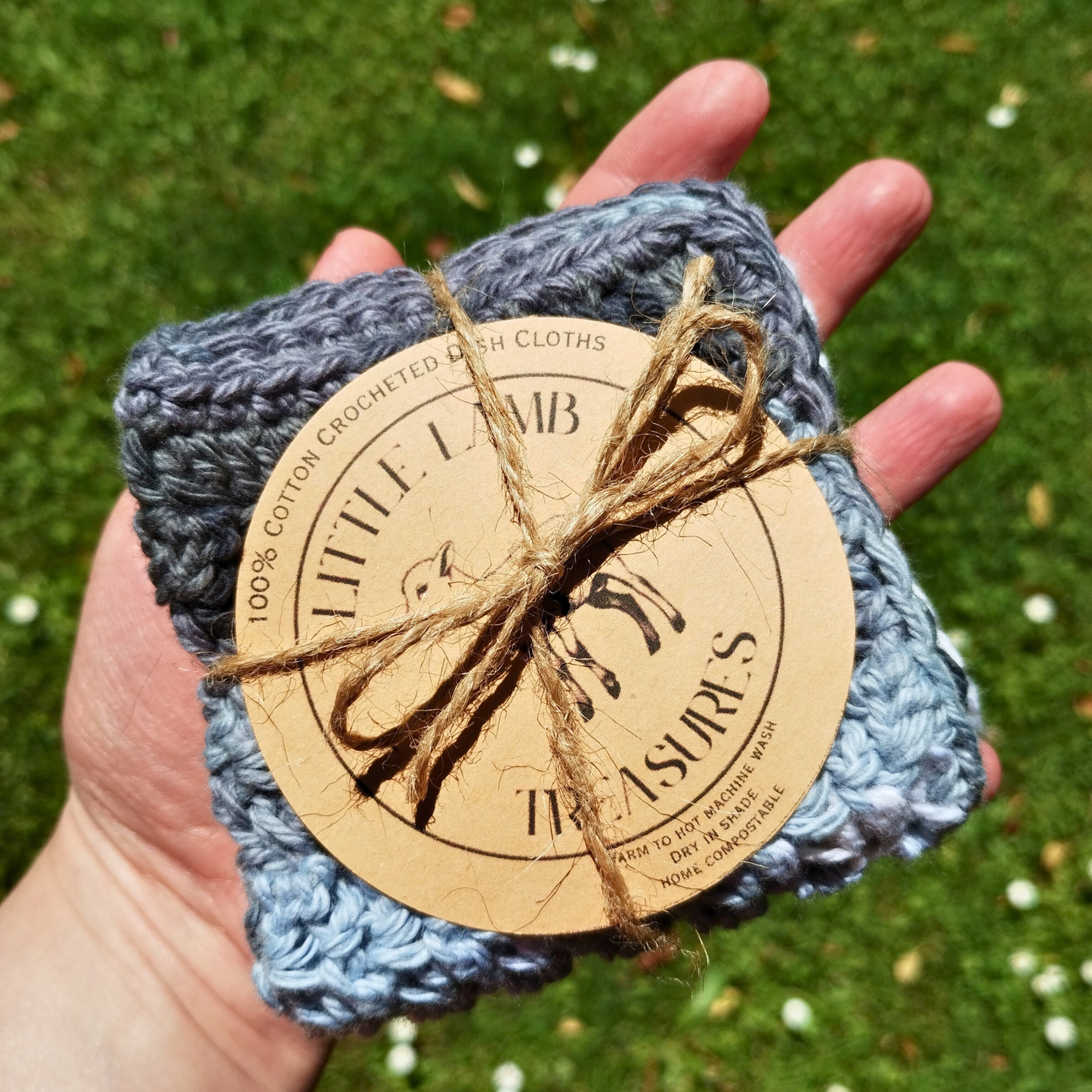 100% Cotton Crocheted Dishcloths - Stormy Weather