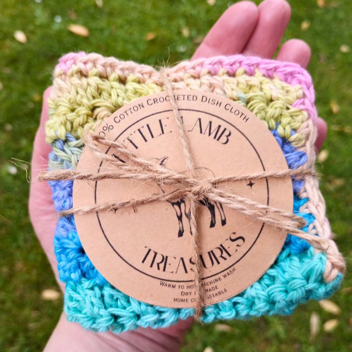 100% Cotton Crocheted Dishcloths - Bubblegum