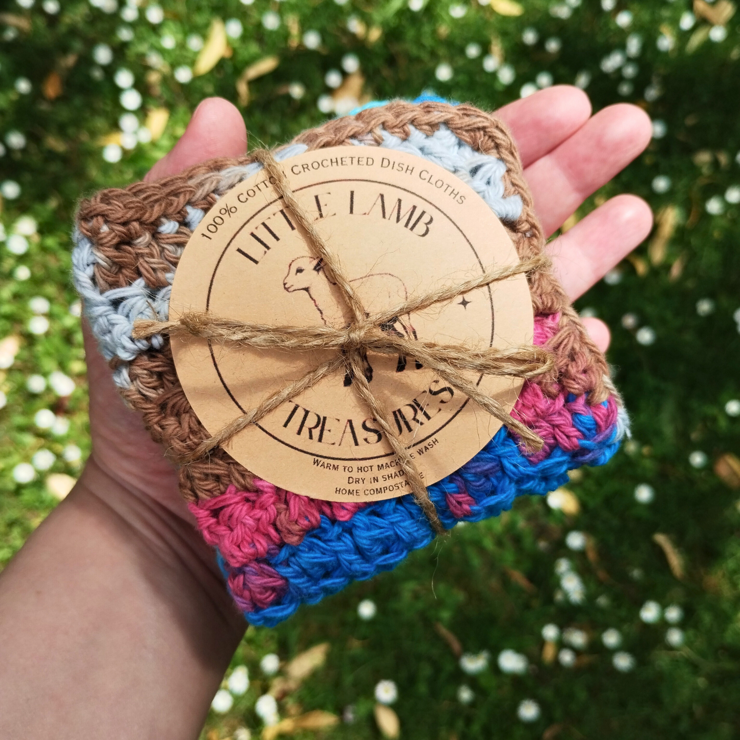 100% Cotton Crocheted Dishcloths - Chocolate Box