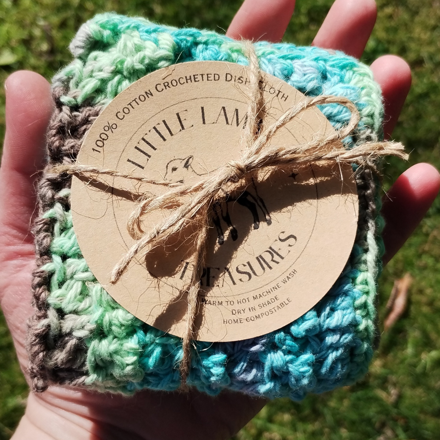 100% Cotton Crocheted Dishcloths - Seaspray
