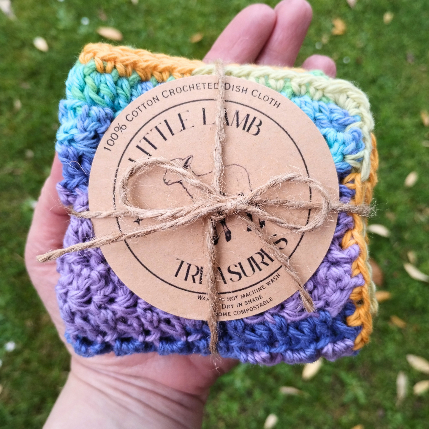 100% Cotton Crocheted Dishcloths - Sherbet