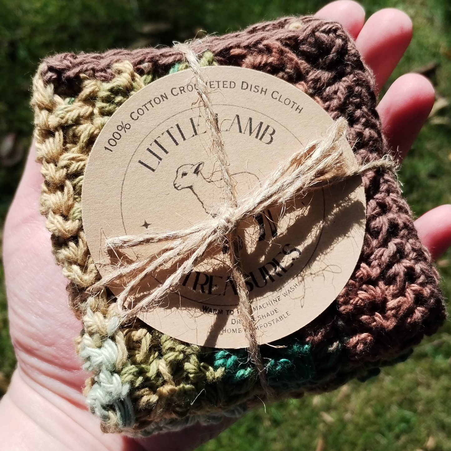 100% Cotton Crocheted Dishcloths - Camouflage