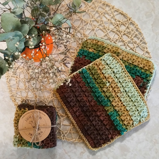 100% Cotton Crocheted Dishcloths - Camouflage