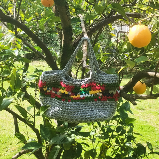 Scrappy Crocheted Tote Bag